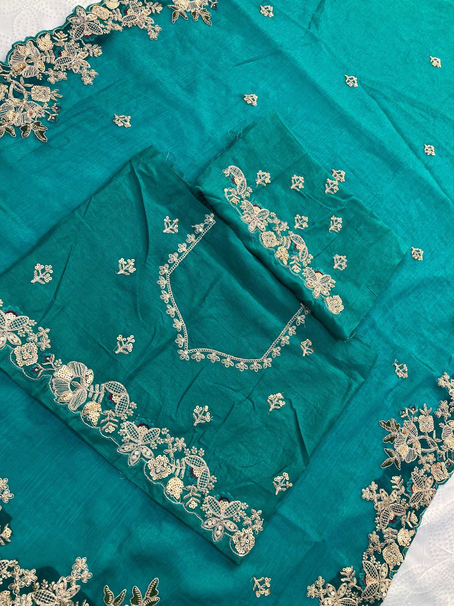 Chiffon  Embroidered Cutwork Saree