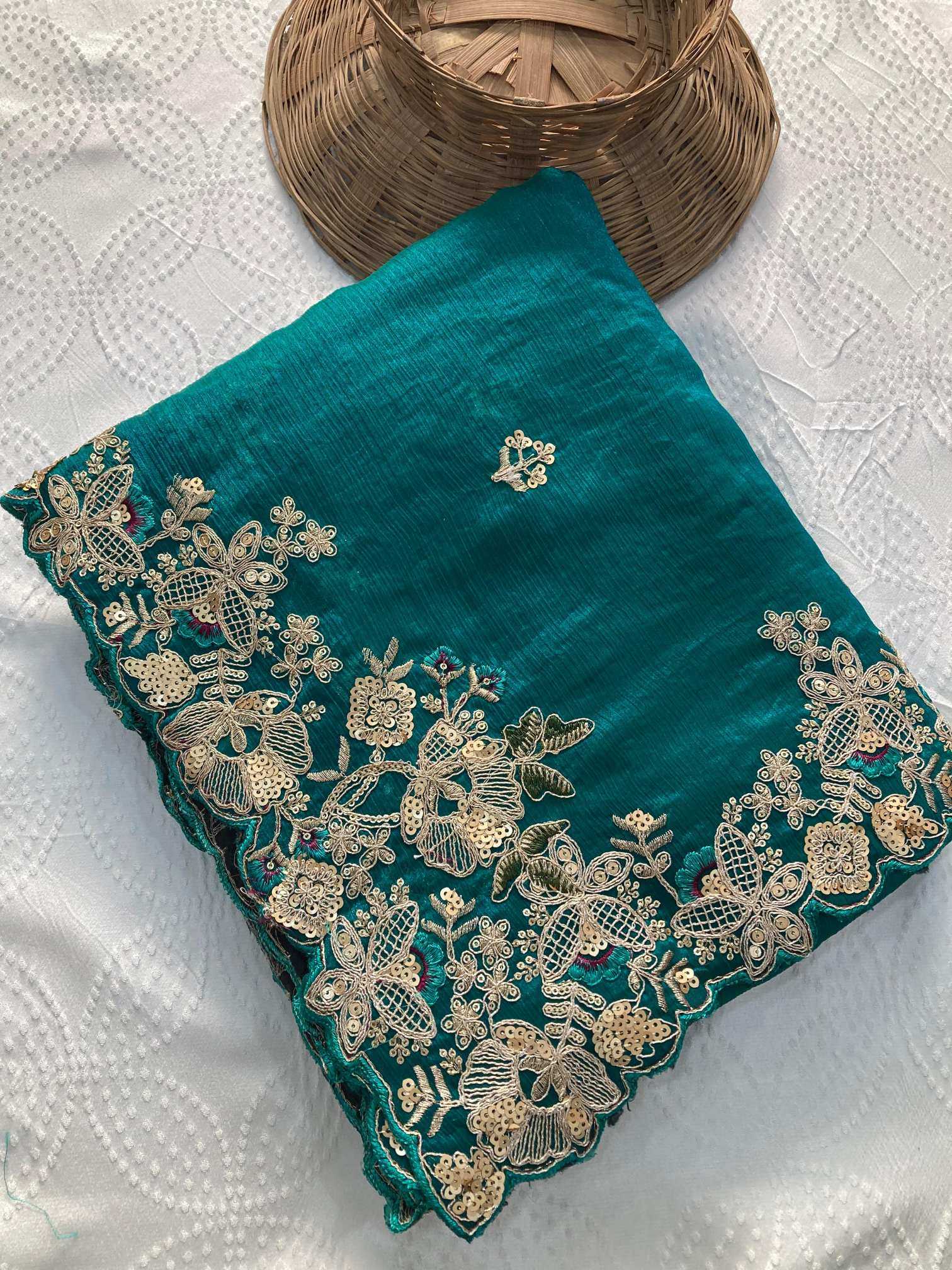 Chiffon  Embroidered Cutwork Saree