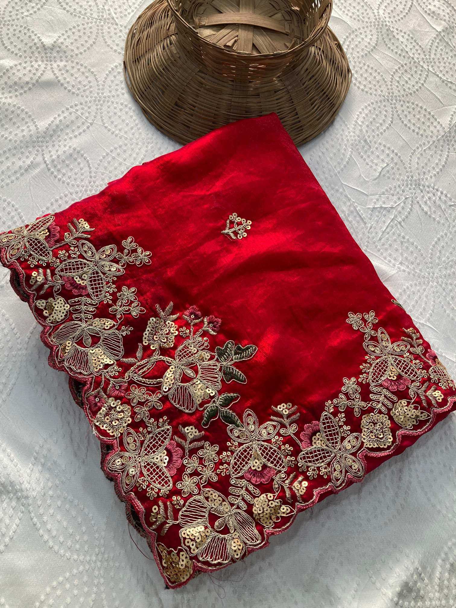 Chiffon  Embroidered Cutwork Saree