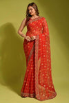Chiffon Embroidered Lace Border Saree - MYLUXURY LANE ENTERPRISE
