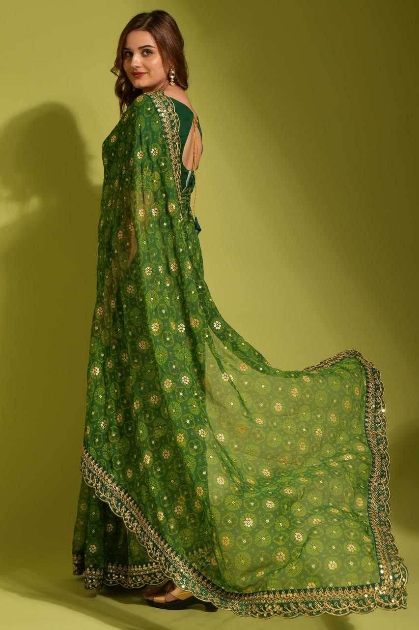Chiffon Embroidered Lace Border Saree - MYLUXURY LANE ENTERPRISE