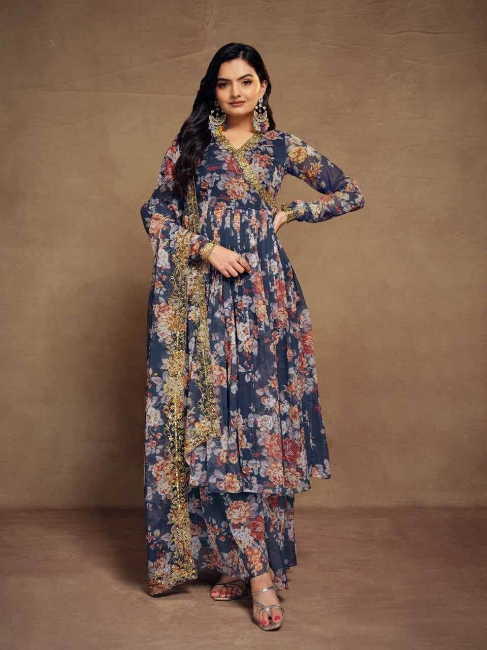 Chiffon Embroidered Suit - MYLUXURY LANE ENTERPRISE