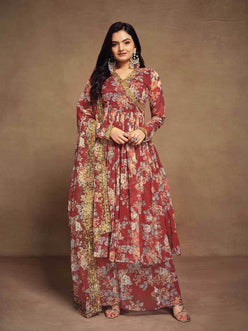 Chiffon Embroidered Suit - MYLUXURY LANE ENTERPRISE