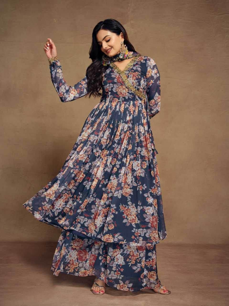 Chiffon Embroidered Suit - MYLUXURY LANE ENTERPRISE