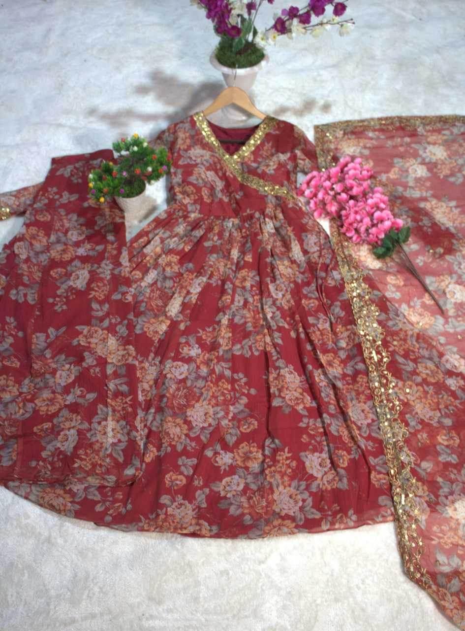 Chiffon Embroidered Suit - MYLUXURY LANE ENTERPRISE