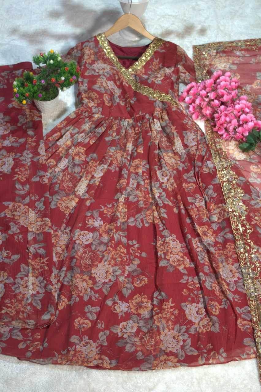 Chiffon Embroidered Suit - MYLUXURY LANE ENTERPRISE