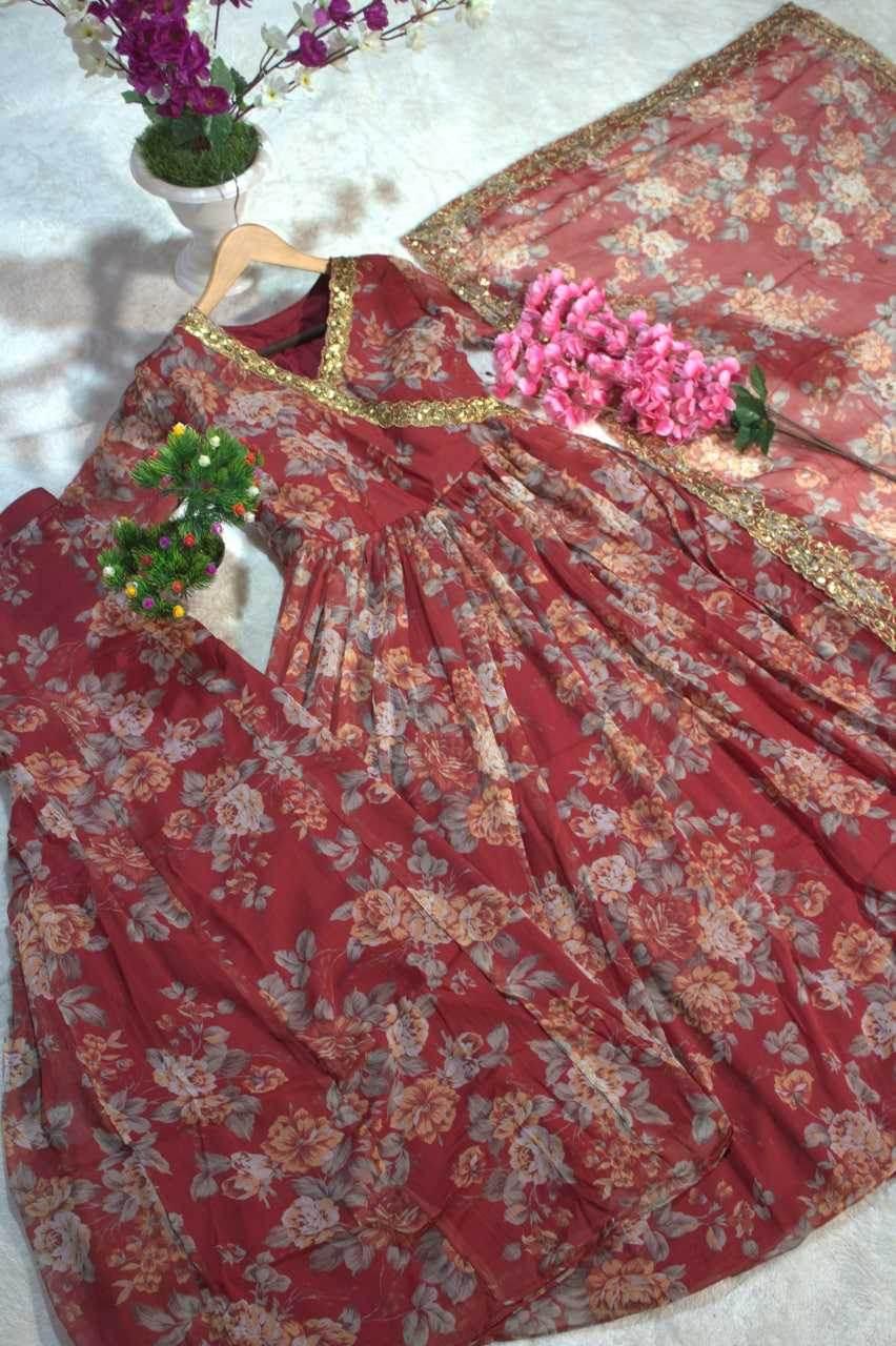 Chiffon Embroidered Suit - MYLUXURY LANE ENTERPRISE