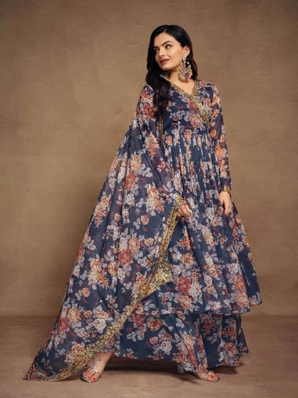 Chiffon Embroidered Suit - MYLUXURY LANE ENTERPRISE