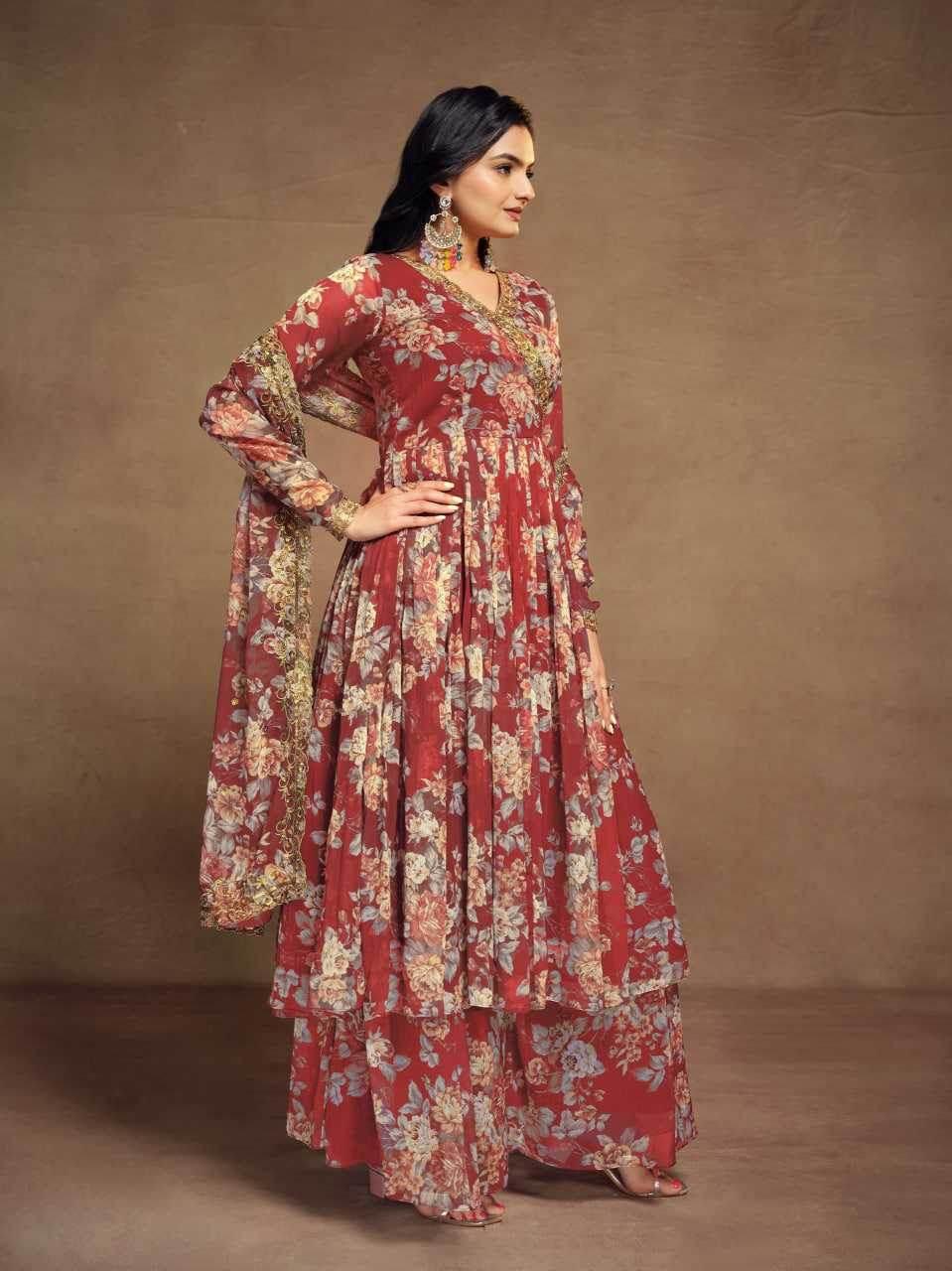 Chiffon Embroidered Suit - MYLUXURY LANE ENTERPRISE