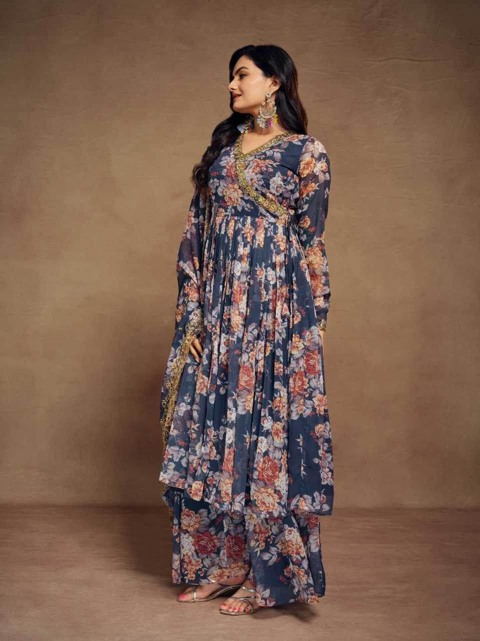 Chiffon Embroidered Suit - MYLUXURY LANE ENTERPRISE