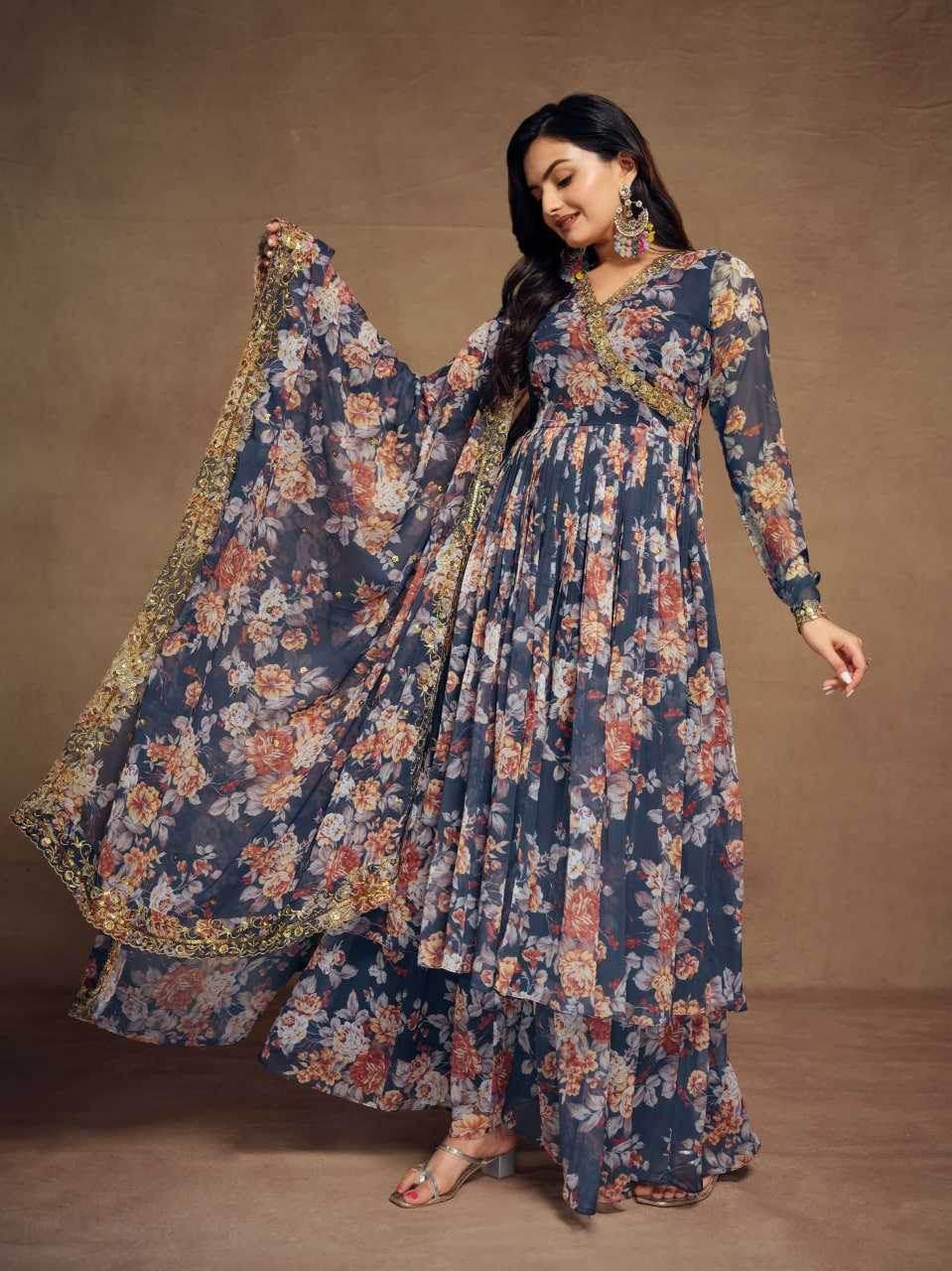 Chiffon Embroidered Suit - MYLUXURY LANE ENTERPRISE