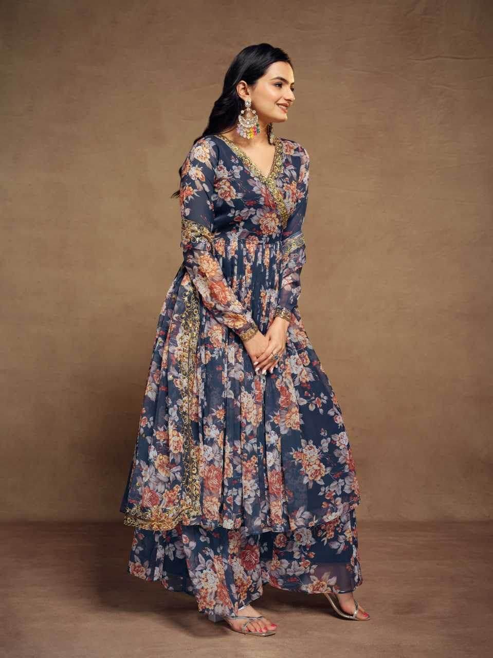 Chiffon Embroidered Suit - MYLUXURY LANE ENTERPRISE
