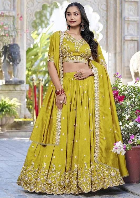 Chinon Designer  Zari Work Lehenga