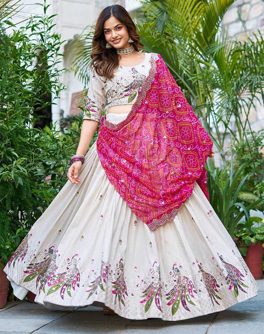 Chinon  Embroidered Lehenga