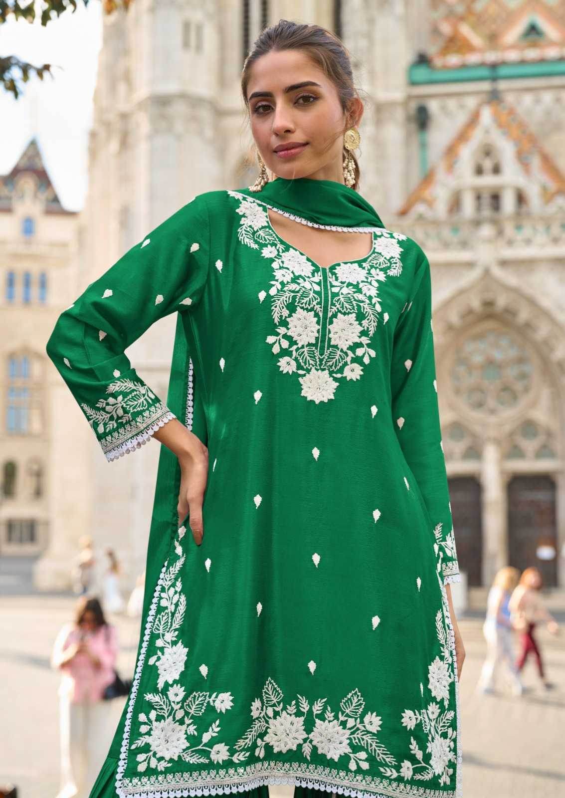 Chinon Sharara Salwar Suits - MYLUXURY LANE ENTERPRISE