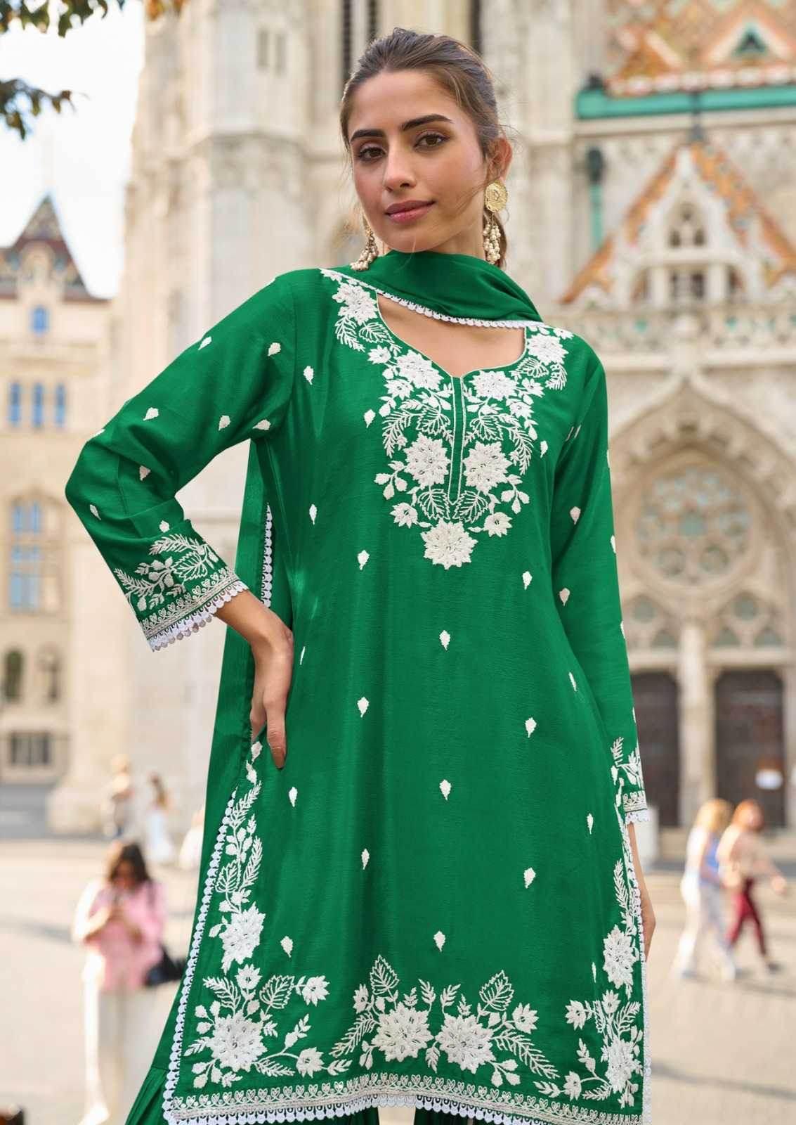 Chinon Sharara Salwar Suits - MYLUXURY LANE ENTERPRISE