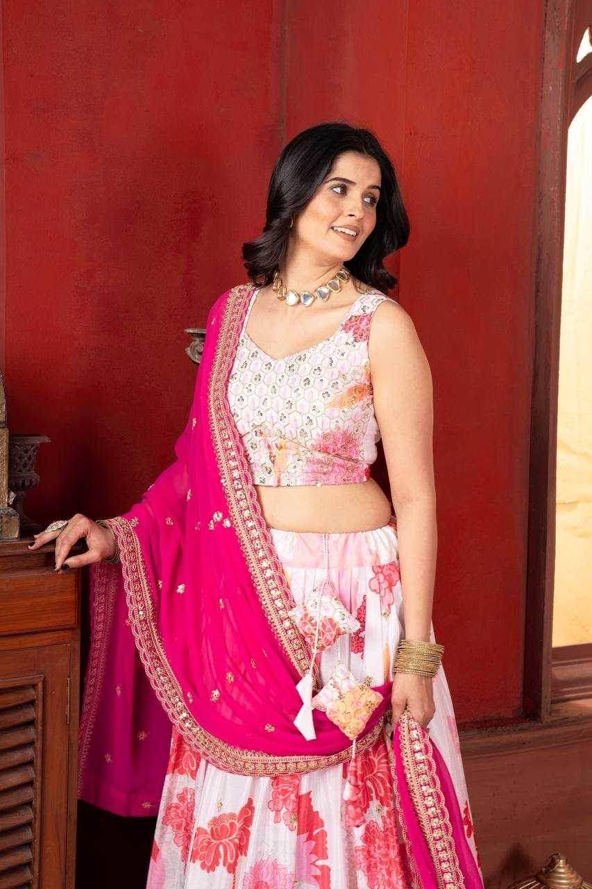 Chinon Embroidered Sequins Lehenga - MYLUXURY LANE ENTERPRISE