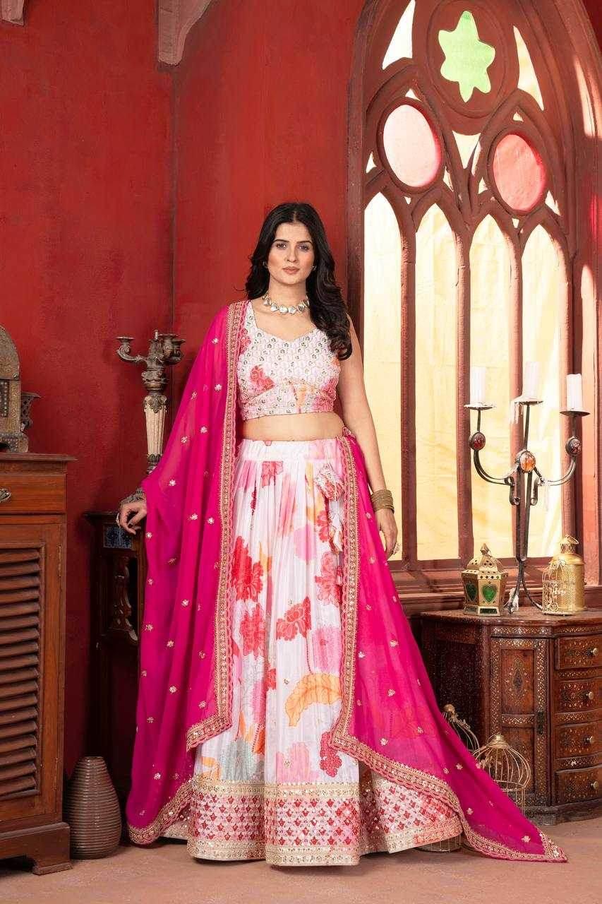 Chinon Embroidered Sequins Lehenga - MYLUXURY LANE ENTERPRISE