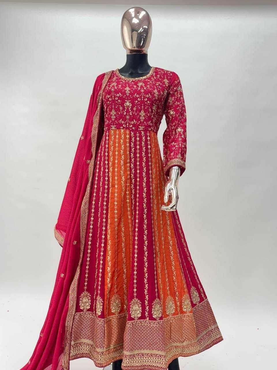 Chinon Embroidery Designer Gowns - MYLUXURY LANE ENTERPRISE