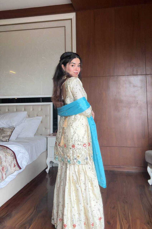 Chinon  Sharara Salwar Embroidery Suits Manufacturer