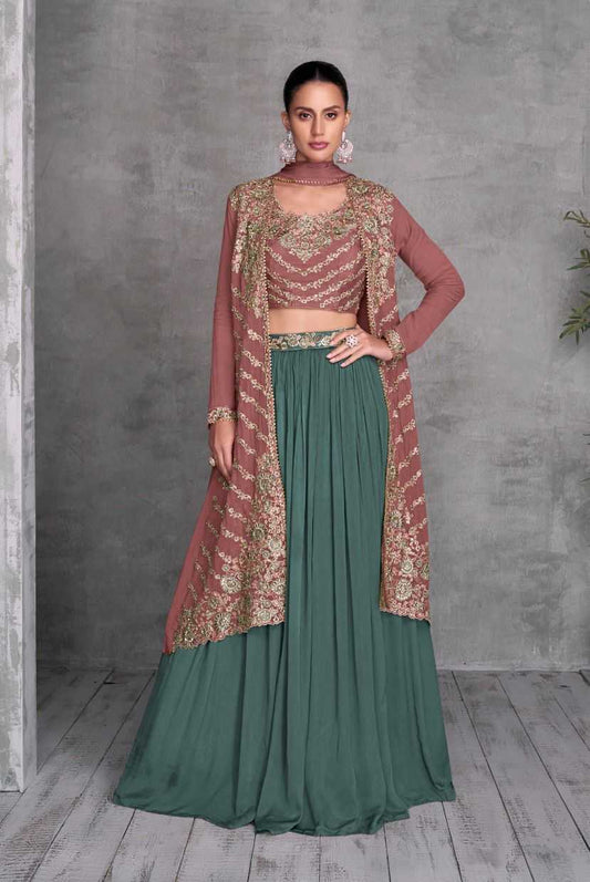 Chinon Embroidered Lehenga for Elegant Festive Wear
