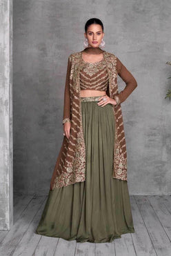 Chinon Embroidered Lehenga for Elegant Festive Wear - MYLUXURY LANE ENTERPRISE