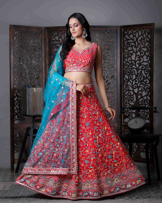 Chinon Designer Lehenga for Elegant Bridal Wear