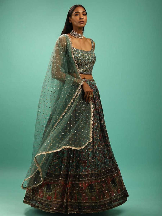 Chinon Designer Lehenga With Dupatta
