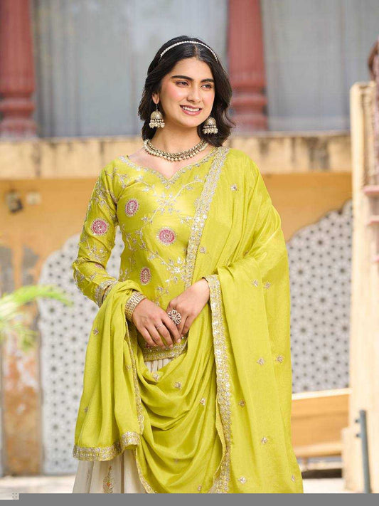 Chinon  Sharara Salwar Suit