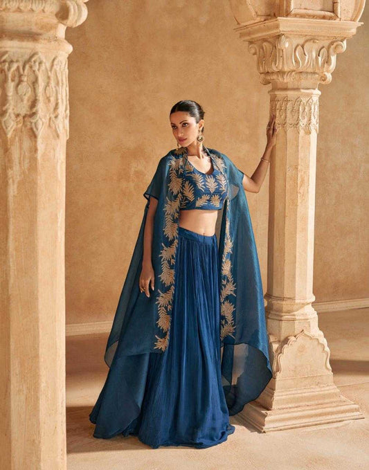 Chinon Silk Designer Silk Dresses Handwork Suit