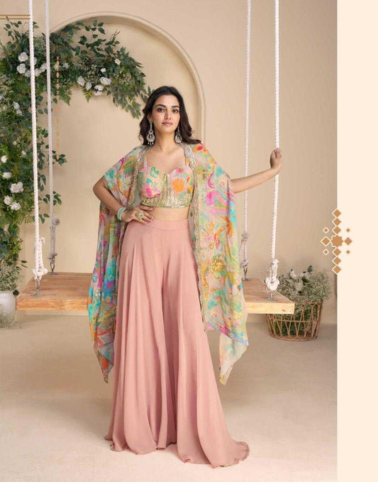 Chinon Silk  Suit Embroidered Suits