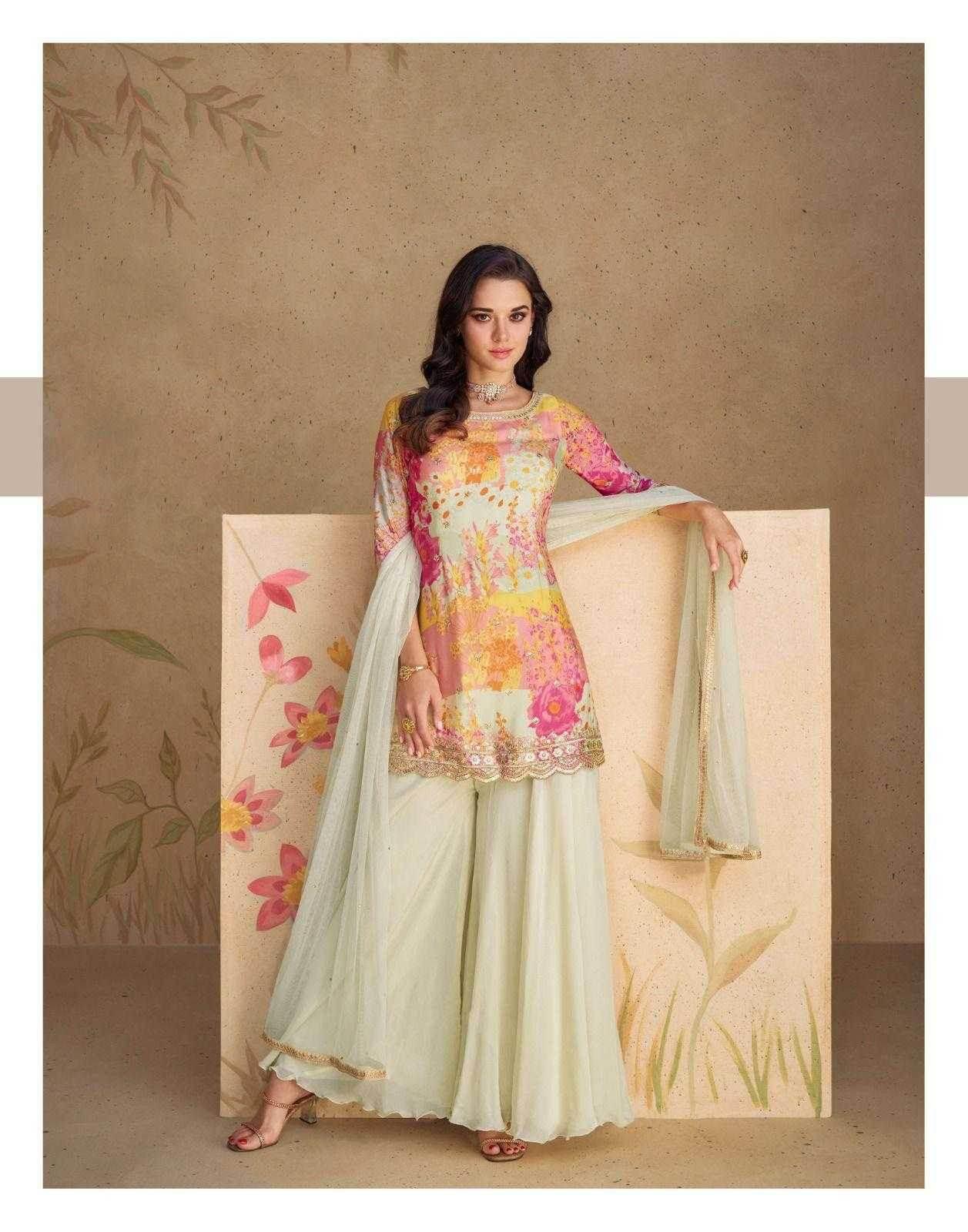 Chinon Silk Ladies Embroidery Palazzo Suit - MYLUXURY LANE ENTERPRISE