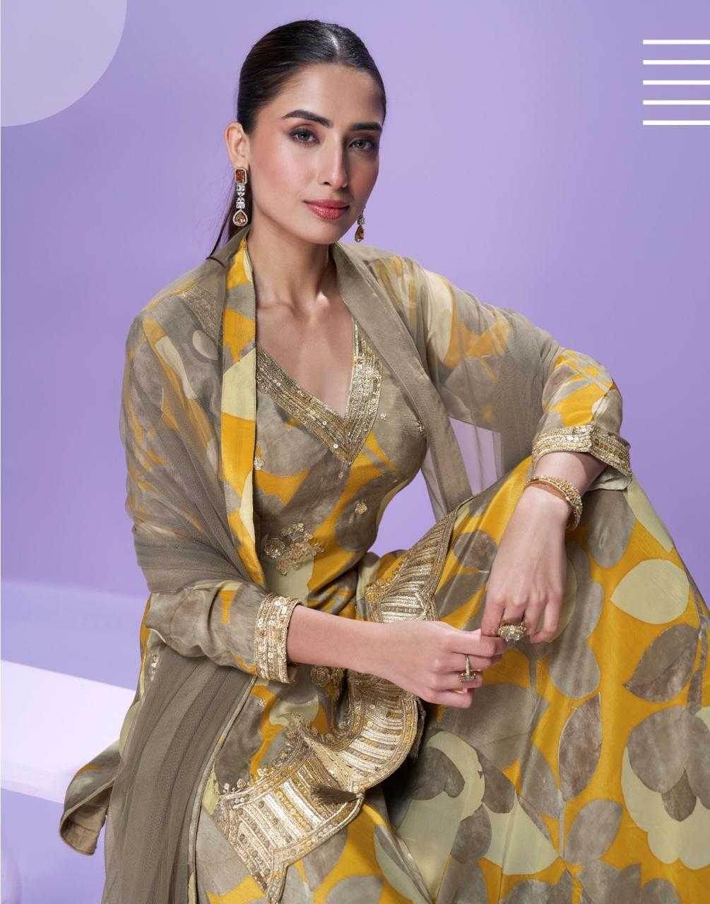 Chinon Silk Embroidery Palazzo Suit - MYLUXURY LANE ENTERPRISE