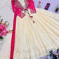 Chinon Silk Embroidery Gown With Dupatta - MYLUXURY LANE ENTERPRISE