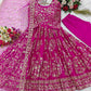 Chinon Silk Embroidery Designer Gown - MYLUXURY LANE ENTERPRISE