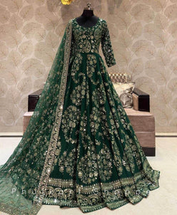 Chinon Silk Embroidery Designer Gown - MYLUXURY LANE ENTERPRISE
