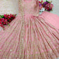 Chinon Silk Embroidery Designer Gown - MYLUXURY LANE ENTERPRISE