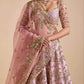 Chinon Silk Thread Work Sequins Lehenga With Cancan - MYLUXURY LANE ENTERPRISE