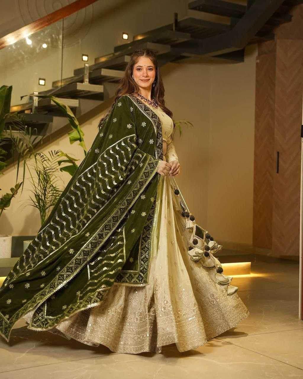 Chinon Silk Designer Traditional Embroidered Lehenga - MYLUXURY LANE ENTERPRISE