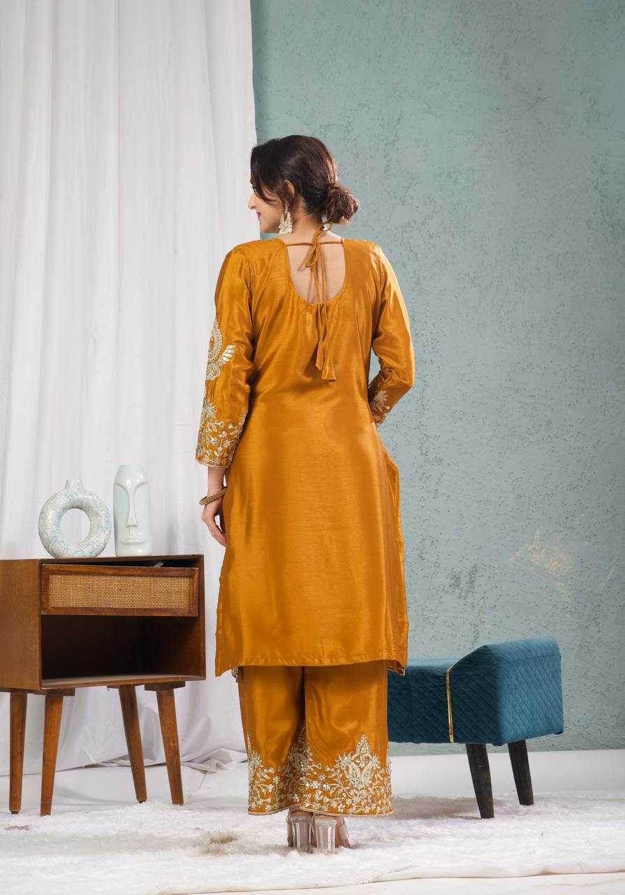 Chinon Silk Ladies Embroidery Designer Suit - MYLUXURY LANE ENTERPRISE