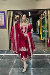 Chinon Silk Ladies Embroidery Designer Suit - MYLUXURY LANE ENTERPRISE