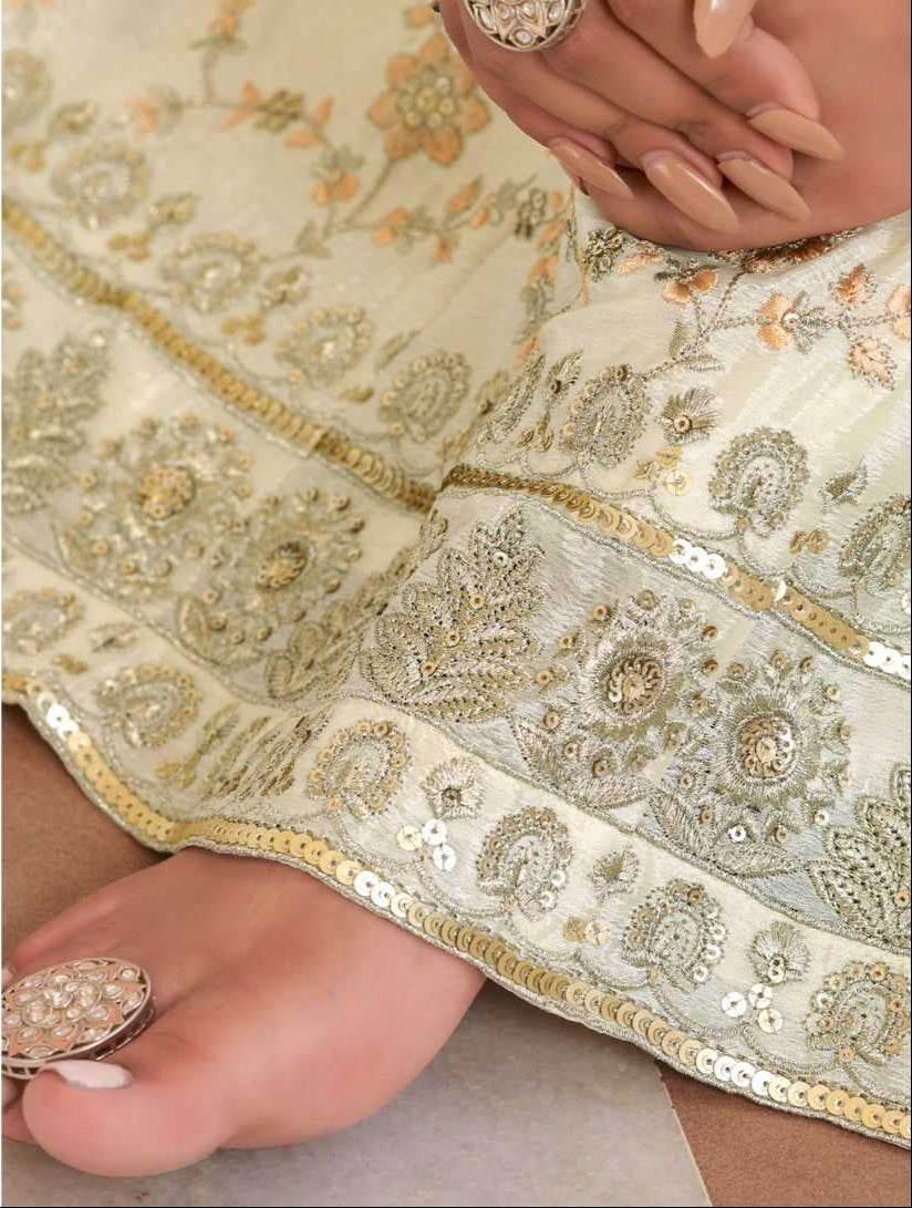 Chinon Silk Embroidery Palazzo Suit - MYLUXURY LANE ENTERPRISE