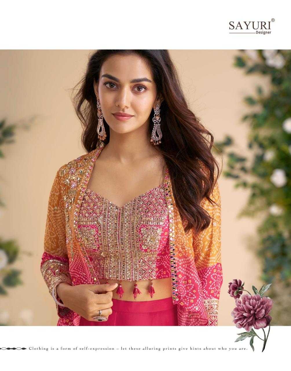 Chinon Silk  Embroidered Lehenga