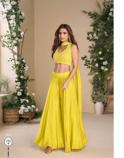 Chinon Silk  Embroidered Lehenga