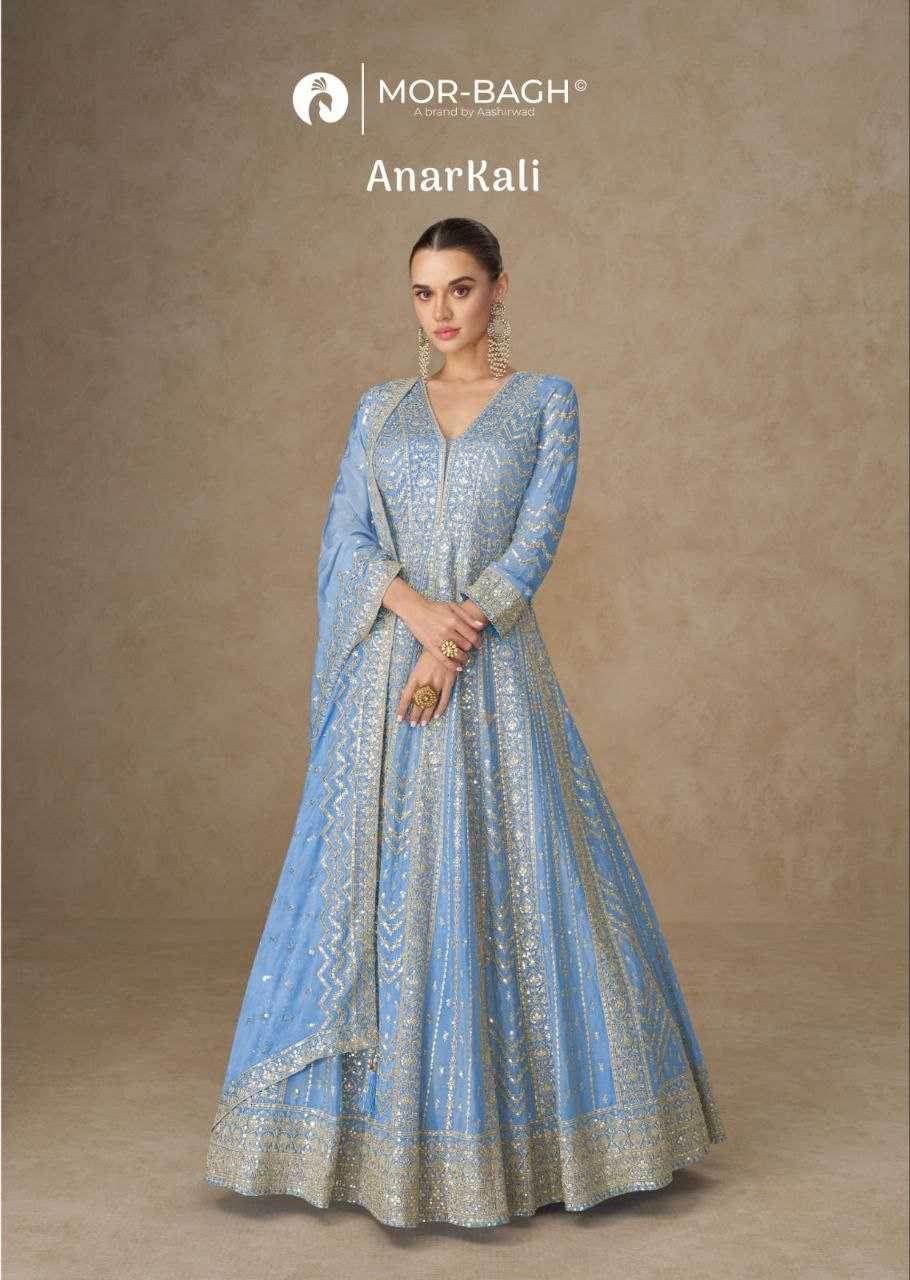 Chinon Silk ANARKALI Gowns - MYLUXURY LANE ENTERPRISE