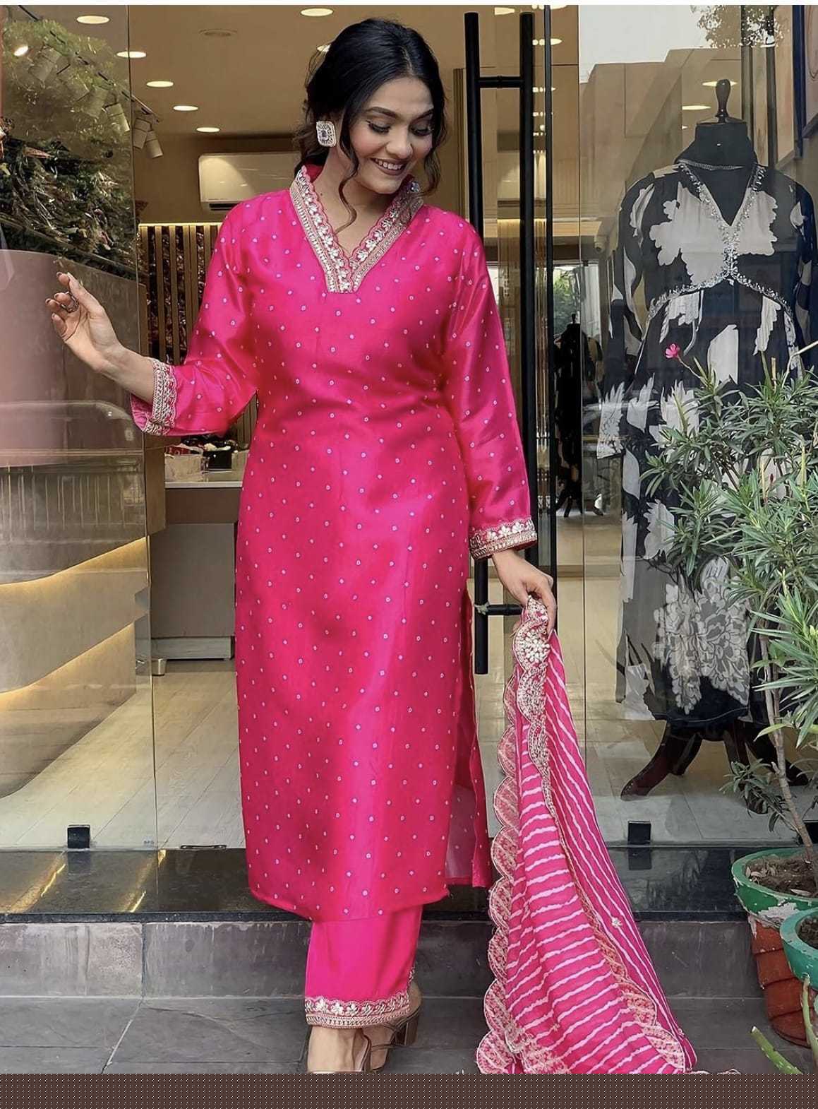 Chinon Silk Embroidered Kurti - MYLUXURY LANE ENTERPRISE