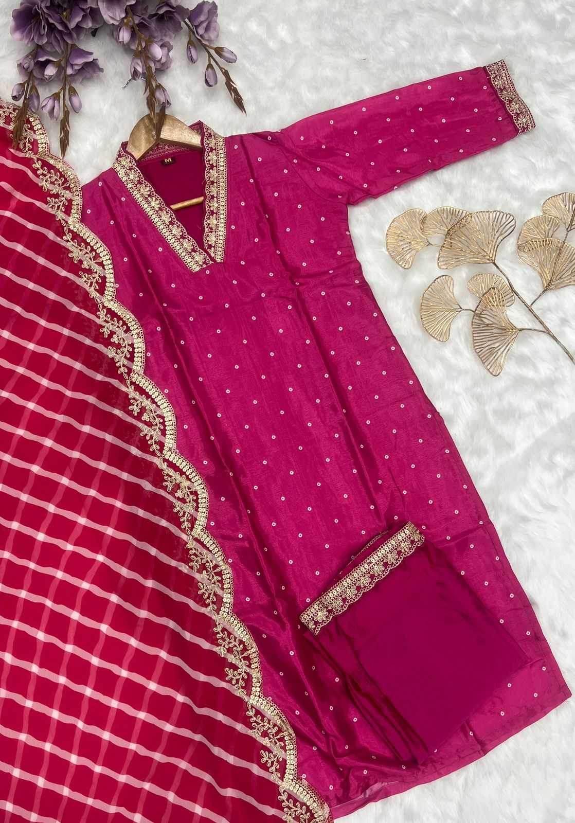 Chinon Silk Embroidered Kurti - MYLUXURY LANE ENTERPRISE
