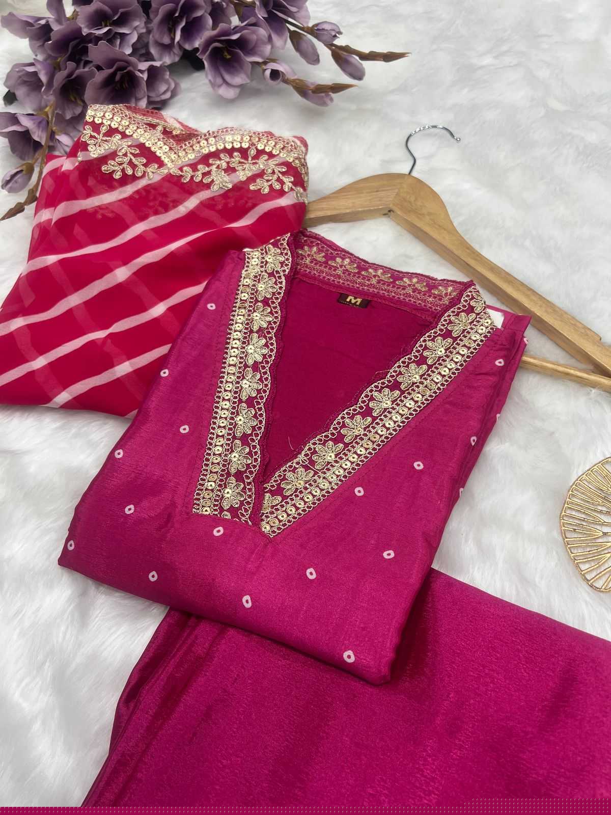 Chinon Silk Embroidered Kurti - MYLUXURY LANE ENTERPRISE