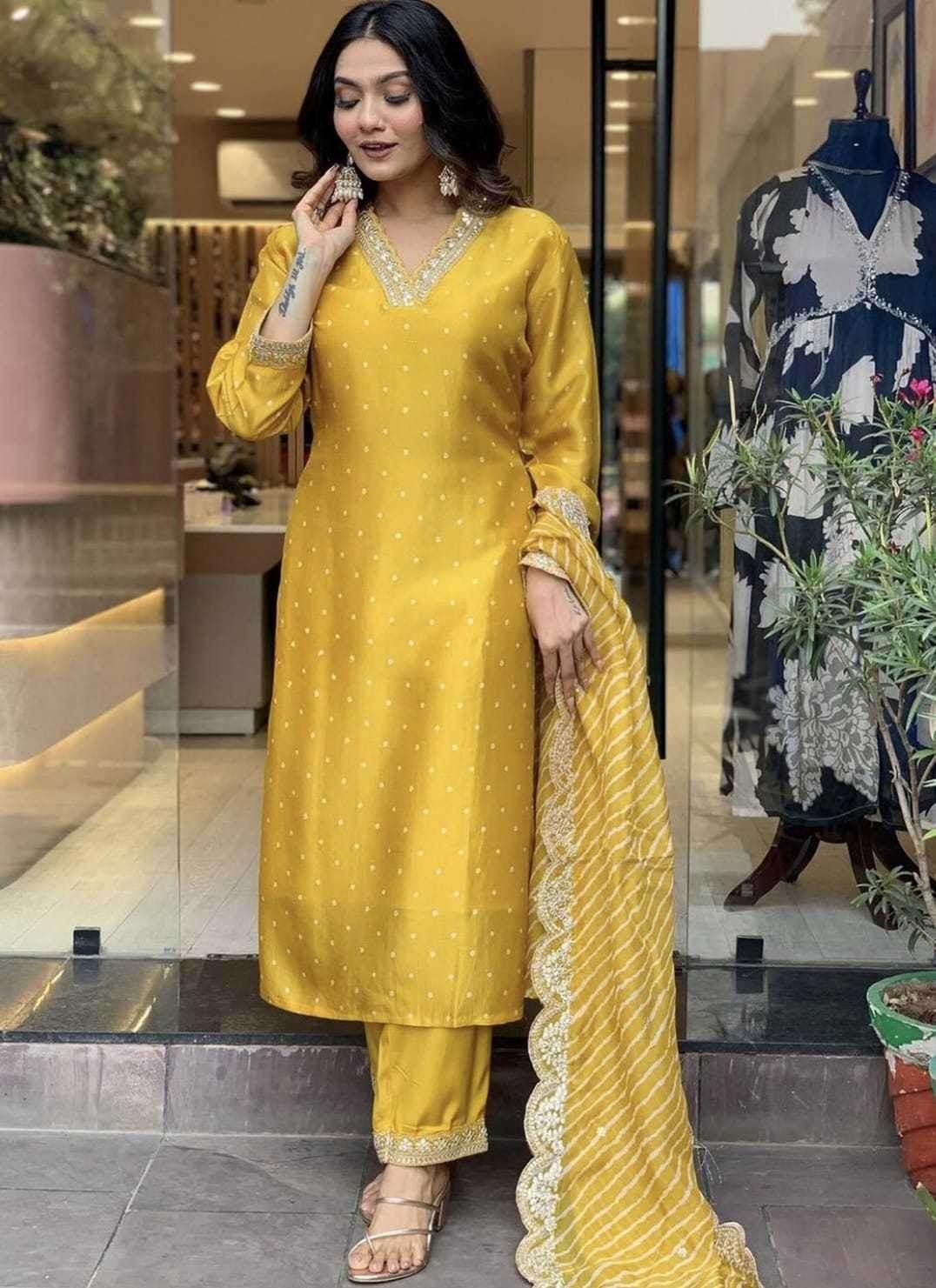 Chinon Silk Embroidered Kurti - MYLUXURY LANE ENTERPRISE