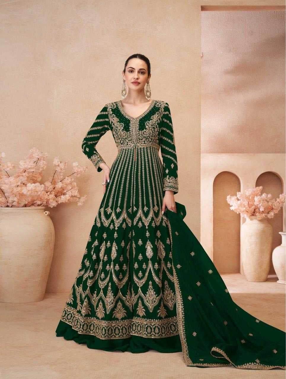 Chinon Silk Embroidered Lehenga for Elegant Occasions - MYLUXURY LANE ENTERPRISE